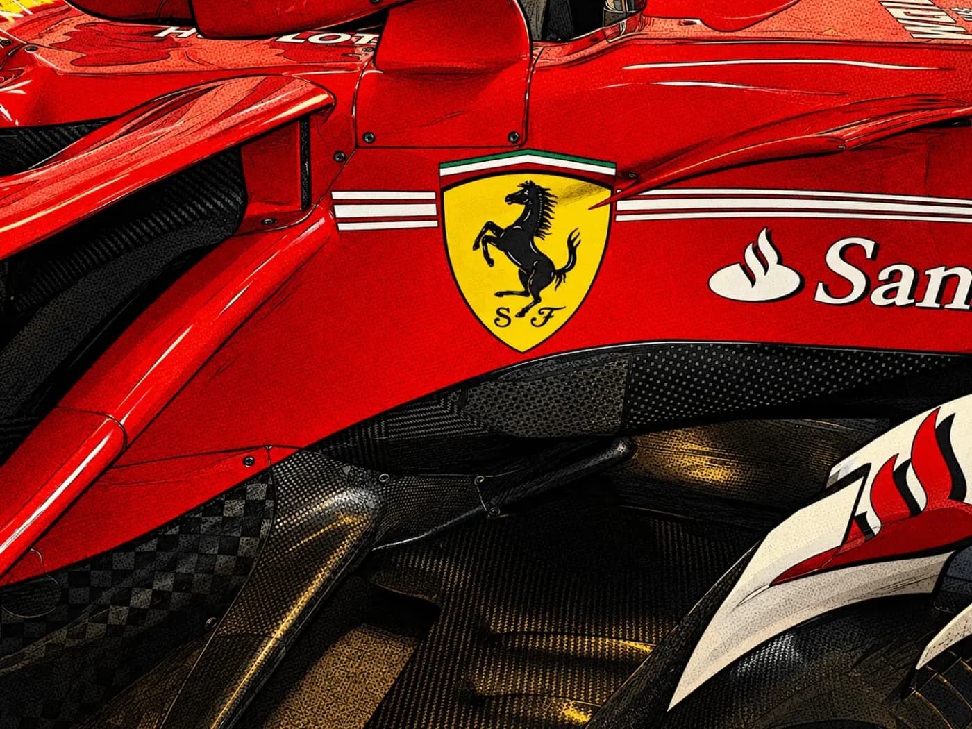 Monoplace de Formule 1 Ferrari, détail